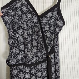 Michael Kors Black and White Floral Jumpsuit